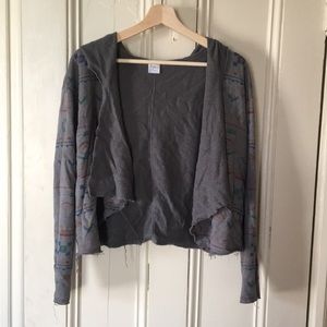 Rainbow South West Print Grey Hooded Cardigan